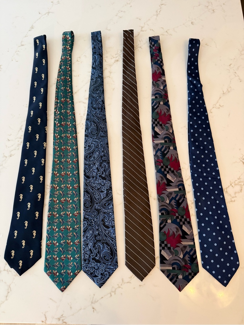 Vintage Designer Silk Necktie Lot